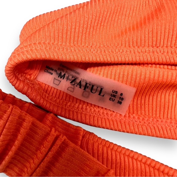 NEW Zaful Orange Triangle Bikini Set Womens 2 Piece Swimsuit Bathing Suit Size M - Picture 6 of 11